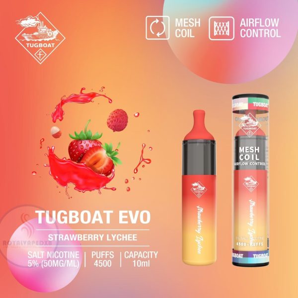 Tugboat EVO Disposable Vape- Strawberry Lychee