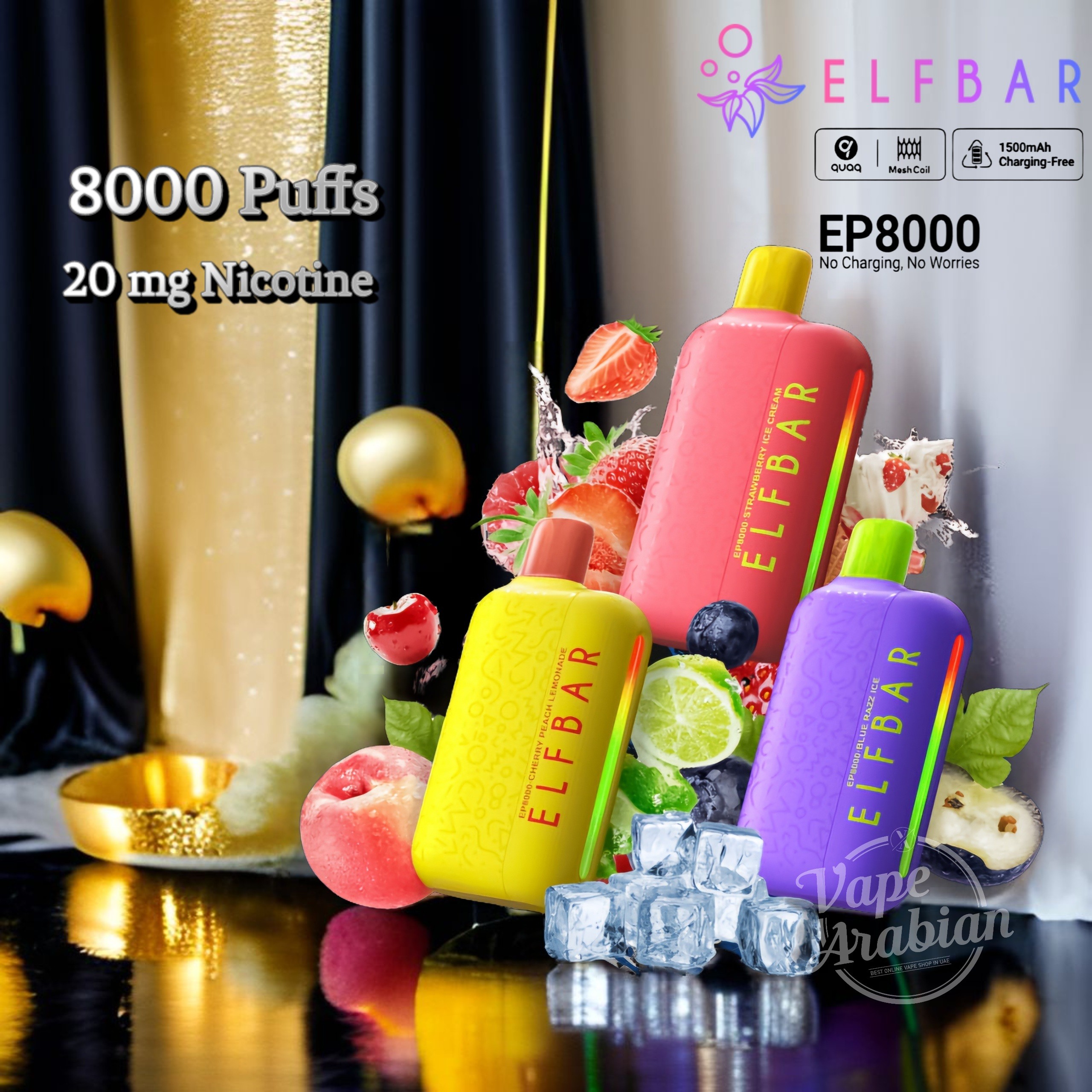 ELF Bar EP8000 Disposable Vape 8000 Puffs 20mg In UAE - E-Vape Shop UAE