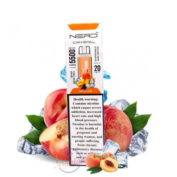 Nerd Crystal 5500 Puffs Disposable Vape Peach Ice