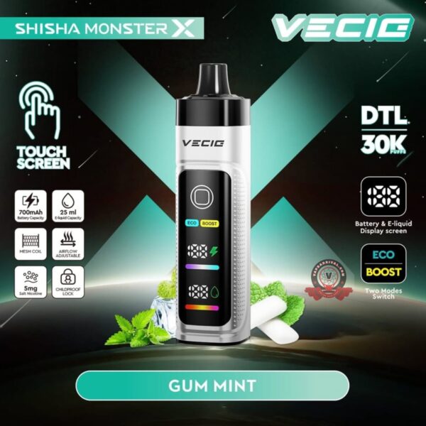 Shisha Monster X 30000 Puffs Gum Mint