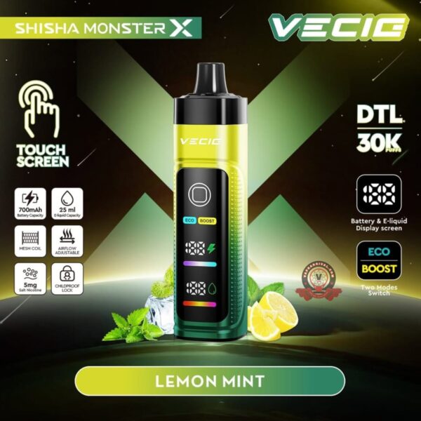 Shisha Monster X 30000 Puffs Lemon Mint