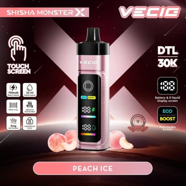 Shisha Monster X 30000 Puffs Peach lce